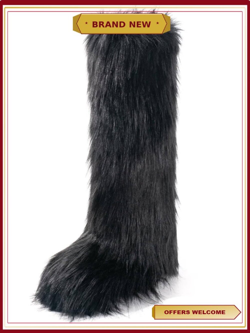 Faux Fur Boots Warm Winter Ankle Boots Women's Comfy Plush Non-Slip Shoes